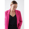 Fuchsia - Side - Dorothy Perkins Womens-Ladies Turned Up Cuff Tall Blazer