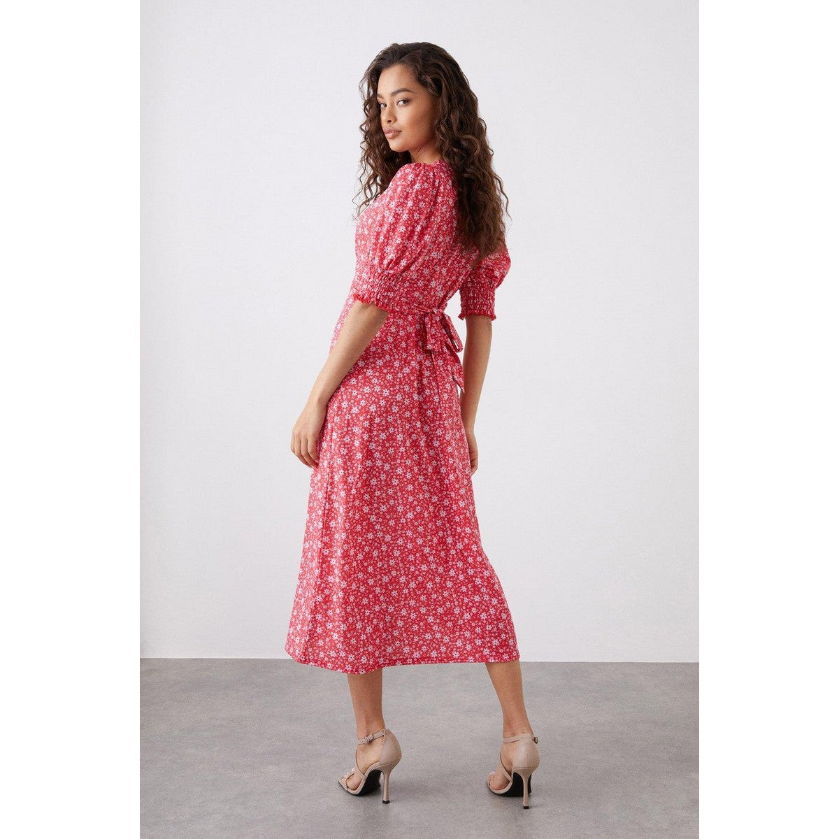 Dorothy Perkins Womens/Ladies Floral Shirred Cuff Petite Midi Dress –  Universal Textiles