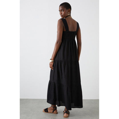 Black - Back - Dorothy Perkins Womens-Ladies Strappy Square Neck Maxi Dress