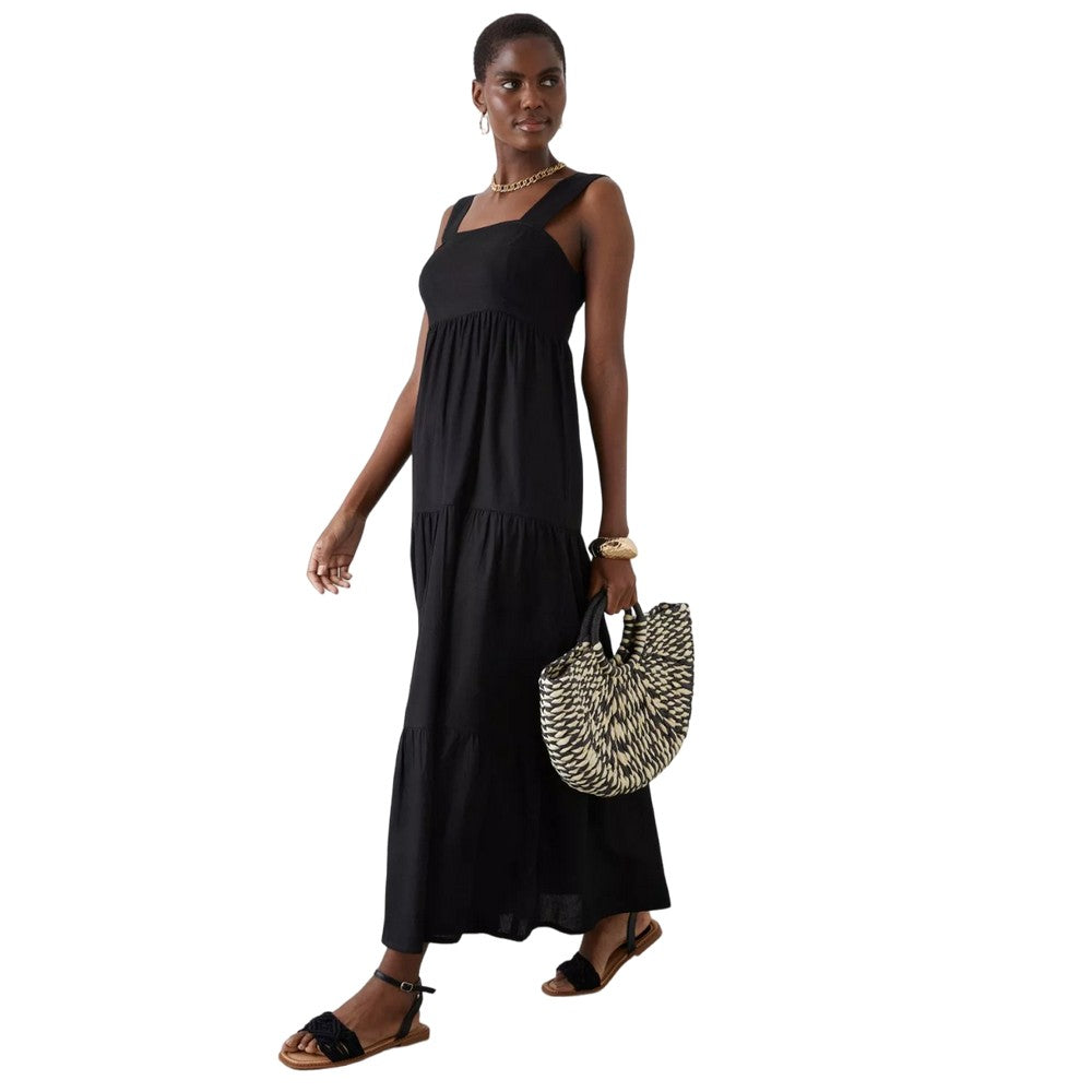 Black - Front - Dorothy Perkins Womens-Ladies Strappy Square Neck Maxi Dress