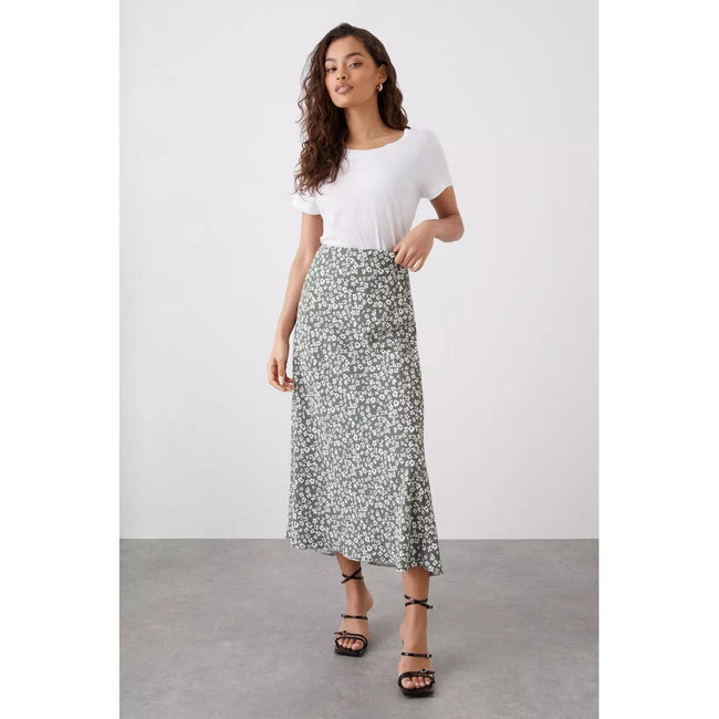 Dorothy Perkins Womens Ladies Ditsy Print Bias Cut Petite Midi Skirt Discounts on great Brands
