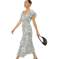 Ivory - Front - Dorothy Perkins Womens-Ladies Scarf Print Flutter Midi Dress