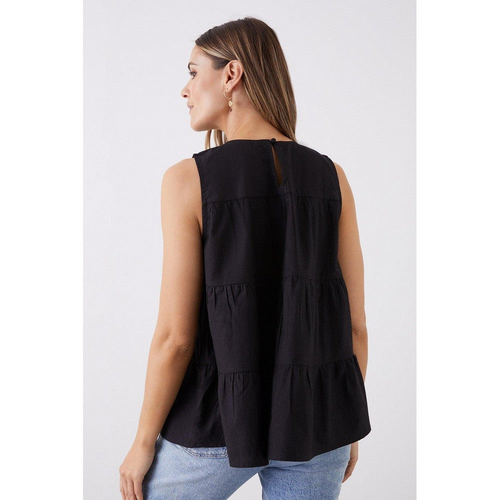 Black - Back - Dorothy Perkins Womens-Ladies Tiered Smock Top