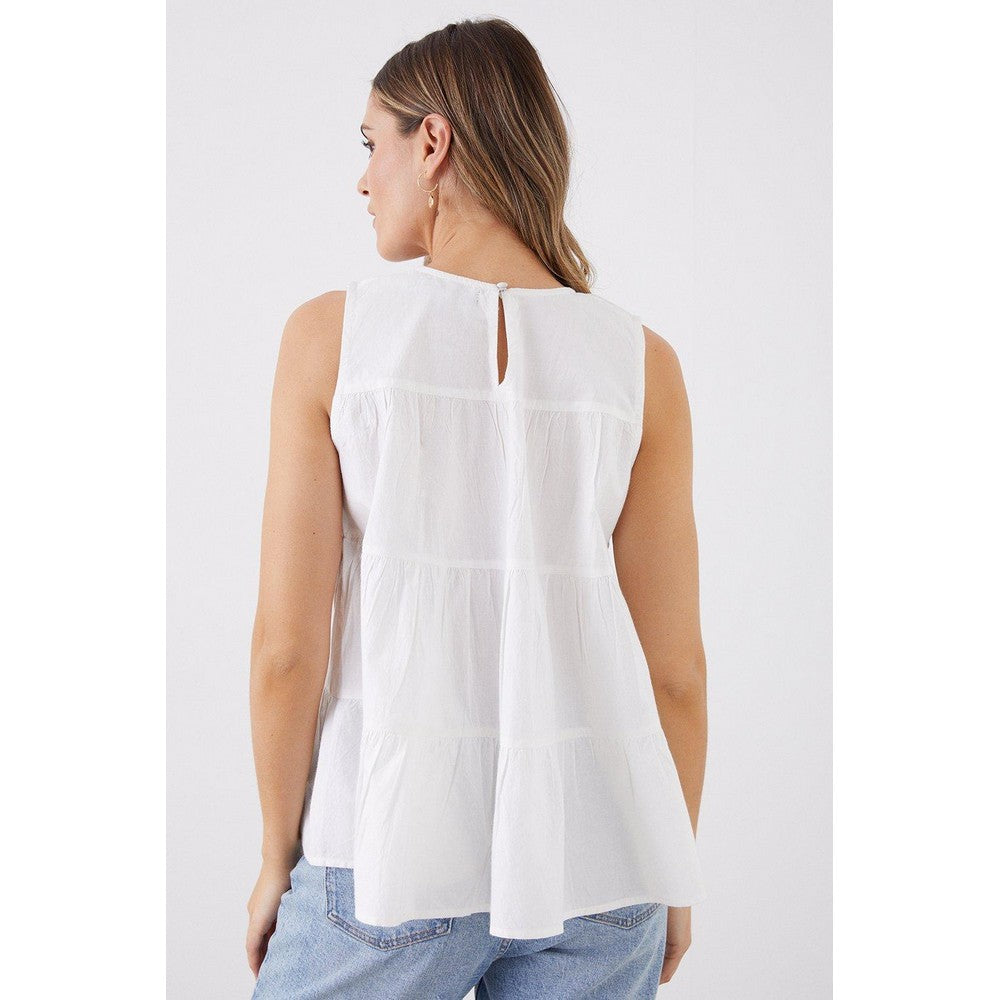 White - Back - Dorothy Perkins Womens-Ladies Tiered Smock Top