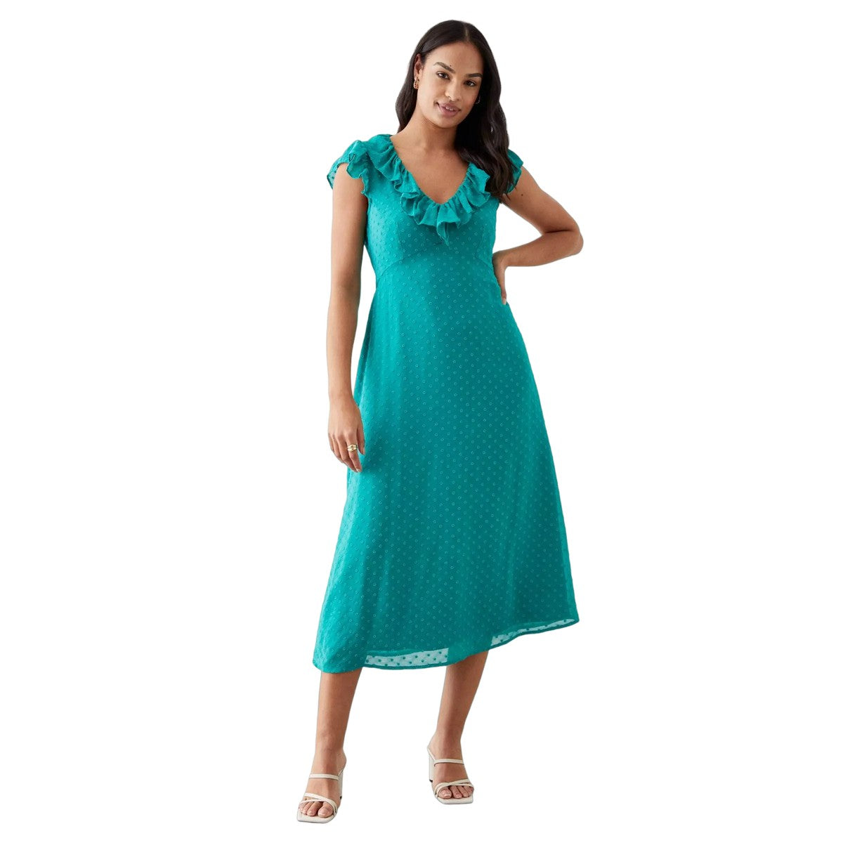 slim fit dress slacks Dorothy Perkins Womens/Ladies Dobby Chiffon Frill Empire Midi Dress –  Universal Textiles