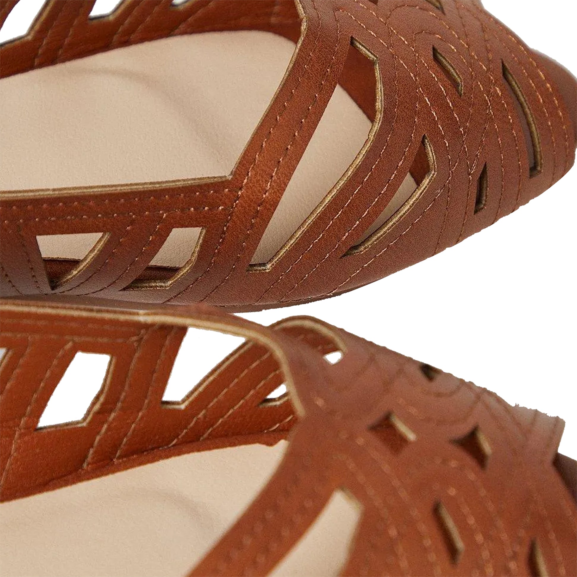 Tan - Side - Dorothy Perkins Womens-Ladies Prim Peep Toe Wide Pumps