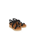 Black - Back - Good For The Sole Womens-Ladies Hannah Wide Wedge Sandals