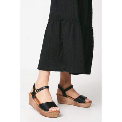 Black - Front - Good For The Sole Womens-Ladies Hope Comfort Low Heel Wedges