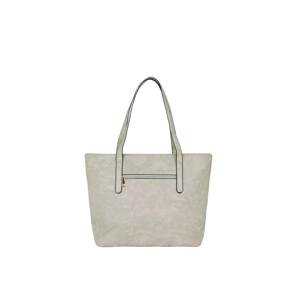 Grey - Back - Dorothy Perkins Womens-Ladies Trish Stitched Tote Bag