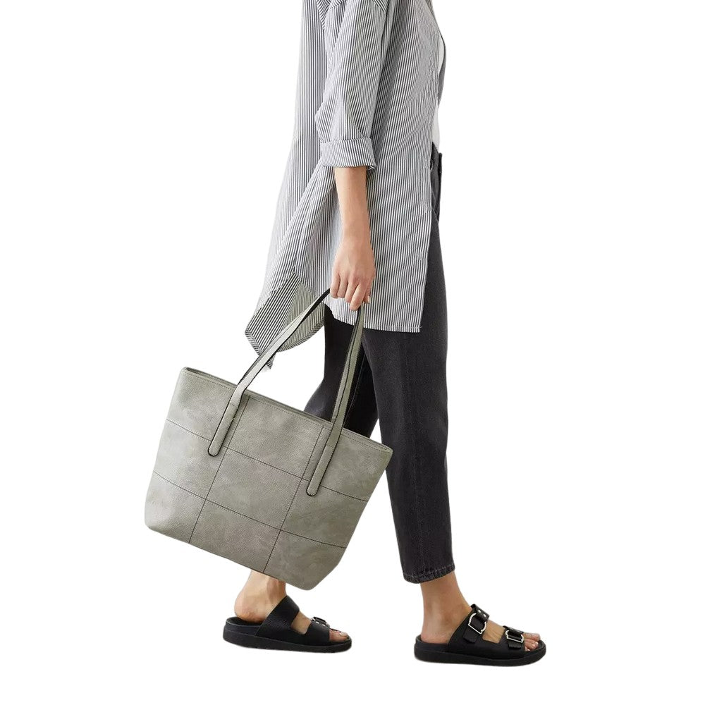 Grey - Lifestyle - Dorothy Perkins Womens-Ladies Trish Stitched Tote Bag
