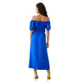 Blue - Side - Dorothy Perkins Womens-Ladies Bardot Petite Midi Dress