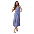 Lilac - Front - Dorothy Perkins Womens-Ladies Floral Tie Shoulder Petite Midi Dress