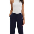 Navy - Side - Dorothy Perkins Womens-Ladies Plain Tall Ankle Grazer Trousers