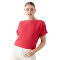 Red - Front - Dorothy Perkins Womens-Ladies Tall Roll Sleeve Blouse