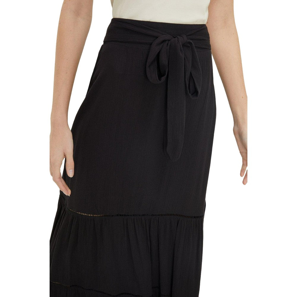 Black - Side - Dorothy Perkins Womens-Ladies Tiered Maxi Skirt