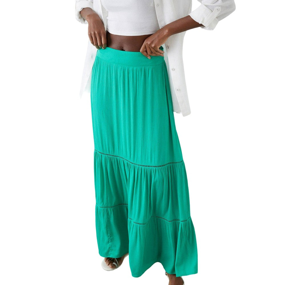 Green - Front - Dorothy Perkins Womens-Ladies Tiered Maxi Skirt
