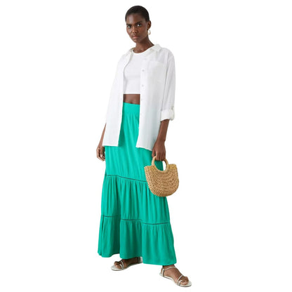 Green - Lifestyle - Dorothy Perkins Womens-Ladies Tiered Maxi Skirt