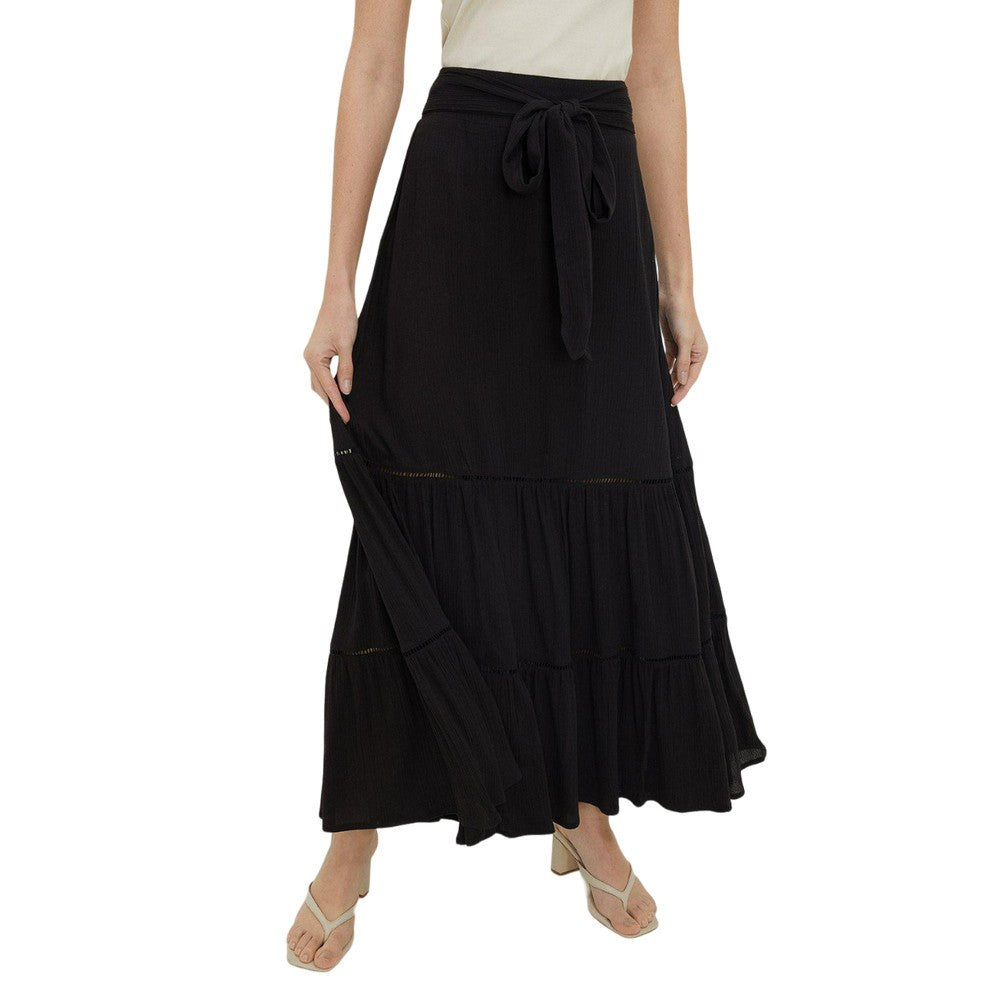 Black - Front - Dorothy Perkins Womens-Ladies Tiered Maxi Skirt