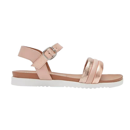 Blush - Front - Good For The Sole Womens-Ladies Tina Leather Extra Wide Flat Sandals