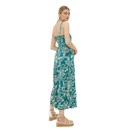 Green - Back - Dorothy Perkins Womens-Ladies Paisley Shirred Midi Dress