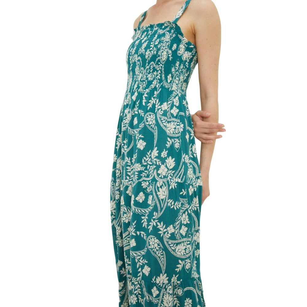 Green - Lifestyle - Dorothy Perkins Womens-Ladies Paisley Shirred Midi Dress