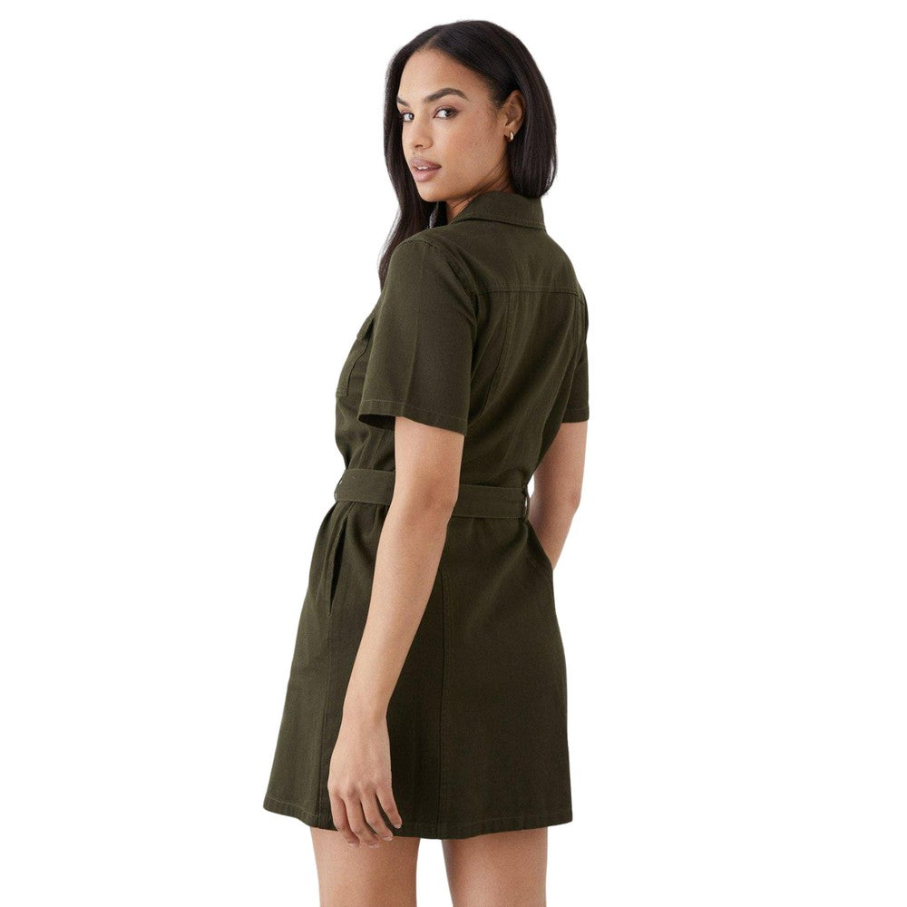 dorothy perkins khaki shirt dress Khaki Dorothy Perkins Button Down Midi Shirt Dress