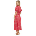 Red - Back - Dorothy Perkins Womens-Ladies Shirred Cuff Petite Midi Dress