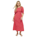 Red - Front - Dorothy Perkins Womens-Ladies Shirred Cuff Petite Midi Dress