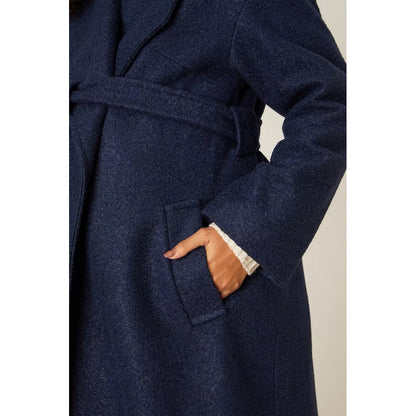 Navy - Lifestyle - Dorothy Perkins Womens-Ladies Longline Bouclé Wrap Maternity Coat