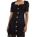 Black - Side - Dorothy Perkins Womens-Ladies Lace Button Front Mini Dress
