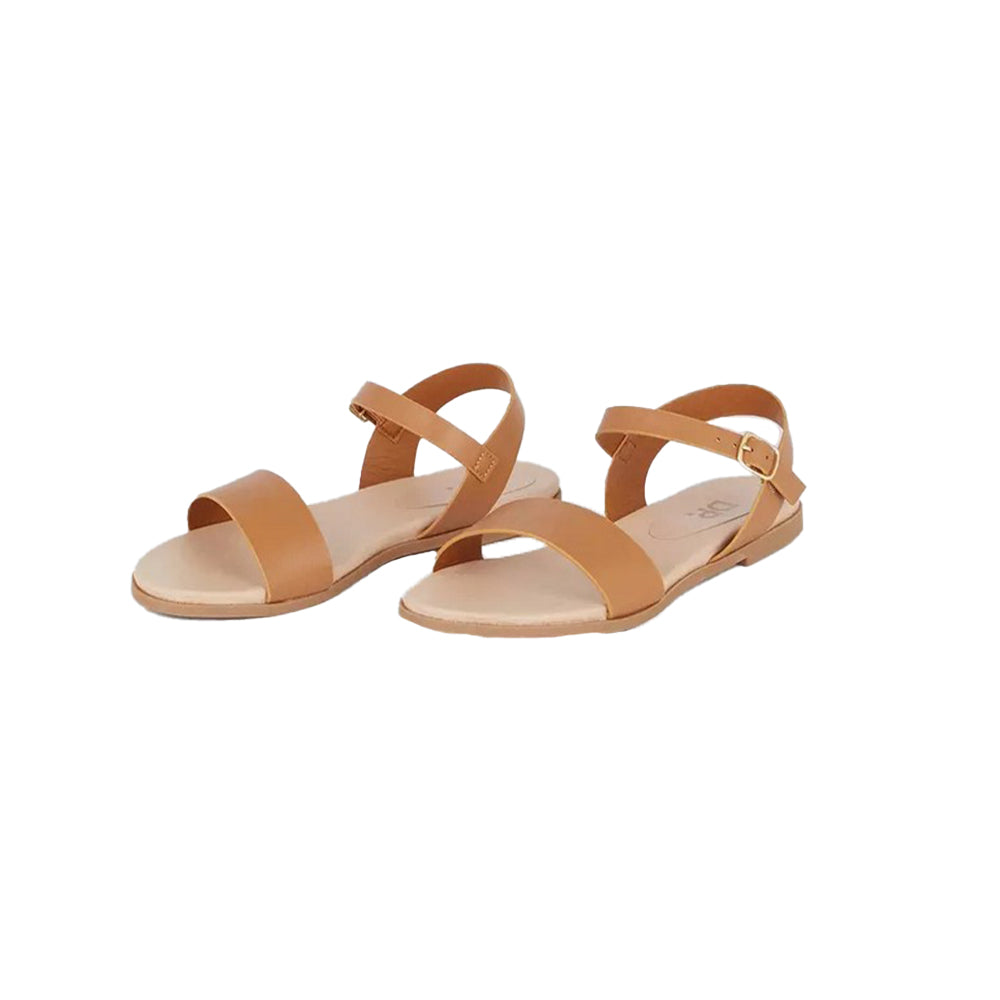 Tan - Front - Dorothy Perkins Womens-Ladies Faye Flat Heel Extra Wide Sandals