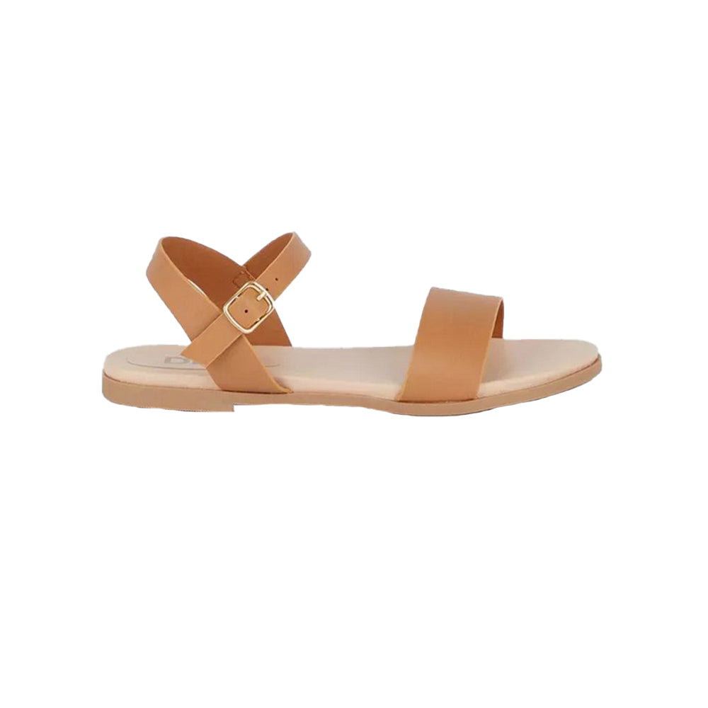 Tan - Back - Dorothy Perkins Womens-Ladies Faye Flat Heel Extra Wide Sandals