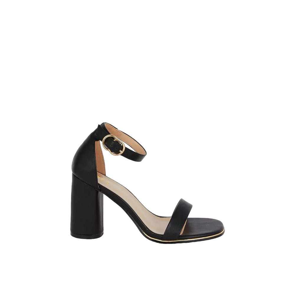 Black - Back - Dorothy Perkins Womens-Ladies Sweetie Extra Wide Block Heel Sandals