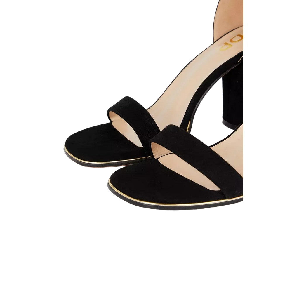 Natural Black - Side - Dorothy Perkins Womens-Ladies Sweetie Extra Wide Block Heel Sandals