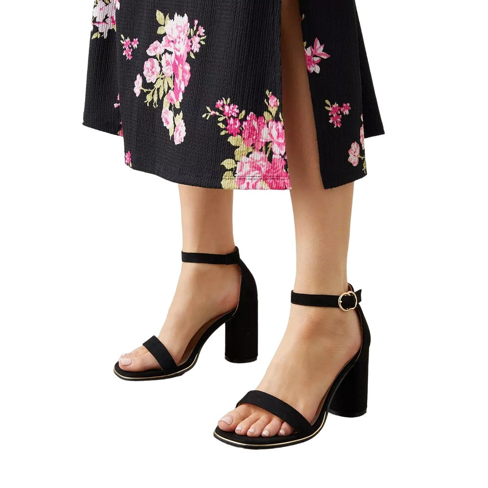 Natural Black - Lifestyle - Dorothy Perkins Womens-Ladies Sweetie Extra Wide Block Heel Sandals