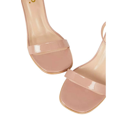 Taupe - Side - Dorothy Perkins Womens-Ladies Sweetie Extra Wide Block Heel Sandals