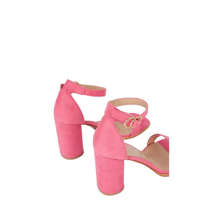 Pink - Side - Dorothy Perkins Womens-Ladies Sweetie Extra Wide Block Heel Sandals