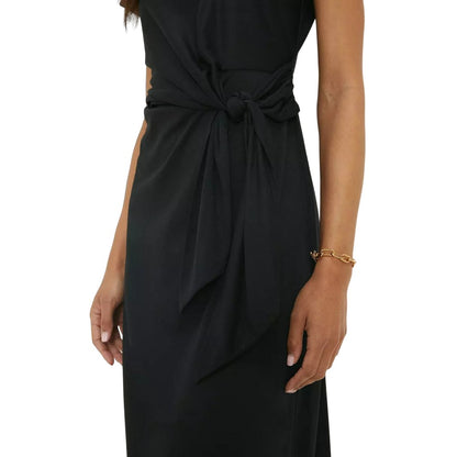 Black - Side - Dorothy Perkins Womens-Ladies Tie Detail Short-Sleeved Midi Dress