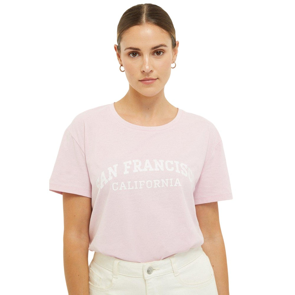Pink - Front - Dorothy Perkins Womens-Ladies San Francisco Longline T-Shirt