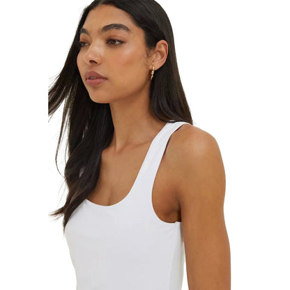 White - Side - Dorothy Perkins Womens-Ladies Double Layered Square Neck Vest Top
