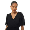 Black - Lifestyle - Dorothy Perkins Womens-Ladies Dobby Spotted Chiffon Shirred Waist Jumpsuit