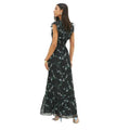 Black - Back - Dorothy Perkins Womens-Ladies Floral Chiffon Shirred Waist Tall Midi Dress