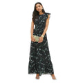 Black - Front - Dorothy Perkins Womens-Ladies Floral Chiffon Shirred Waist Tall Midi Dress
