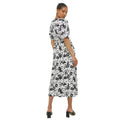 Monochrome - Back - Dorothy Perkins Womens-Ladies Floral Shirred Waist Midi Dress