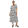 Monochrome - Front - Dorothy Perkins Womens-Ladies Floral Shirred Waist Midi Dress