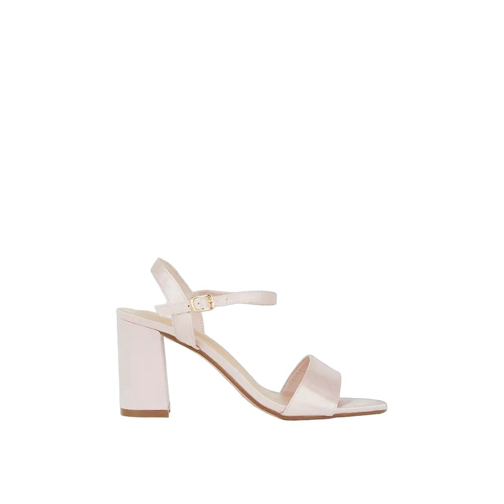 Blush - Back - Dorothy Perkins Womens-Ladies Swirl Satin Wide Block Heel Sandals