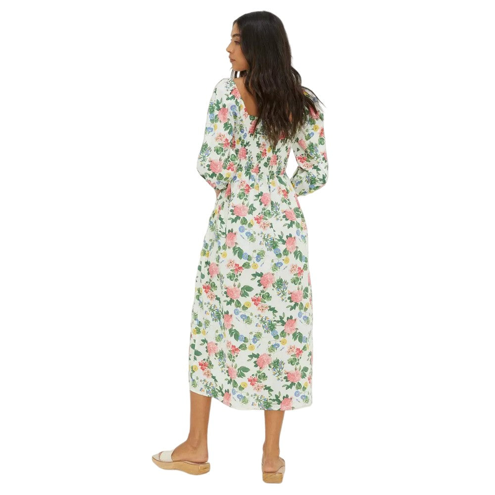 Multicoloured - Back - Dorothy Perkins Womens-Ladies Floral Shirred Bodice Midi Dress