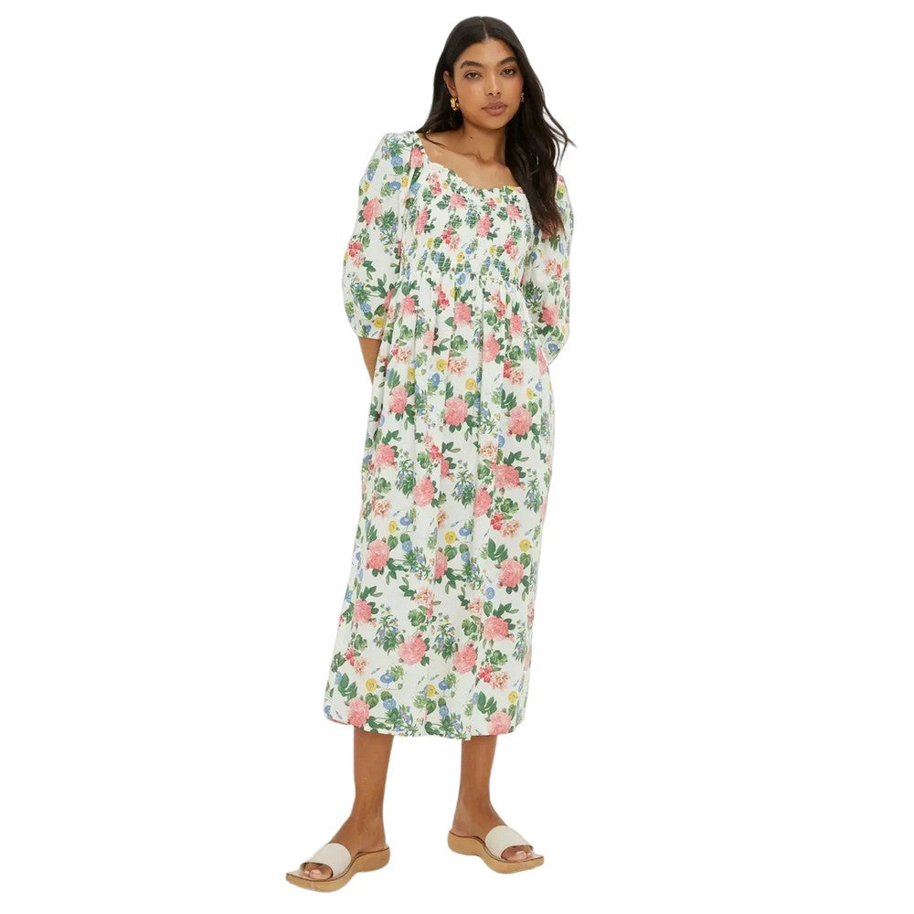 Multicoloured - Lifestyle - Dorothy Perkins Womens-Ladies Floral Shirred Bodice Midi Dress