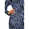 Blue - Side - Dorothy Perkins Womens-Ladies Zebra Print Ruched Front Midi Dress