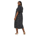 Black - Back - Dorothy Perkins Womens-Ladies Spotted Plus Tie Sleeves Midi Dress